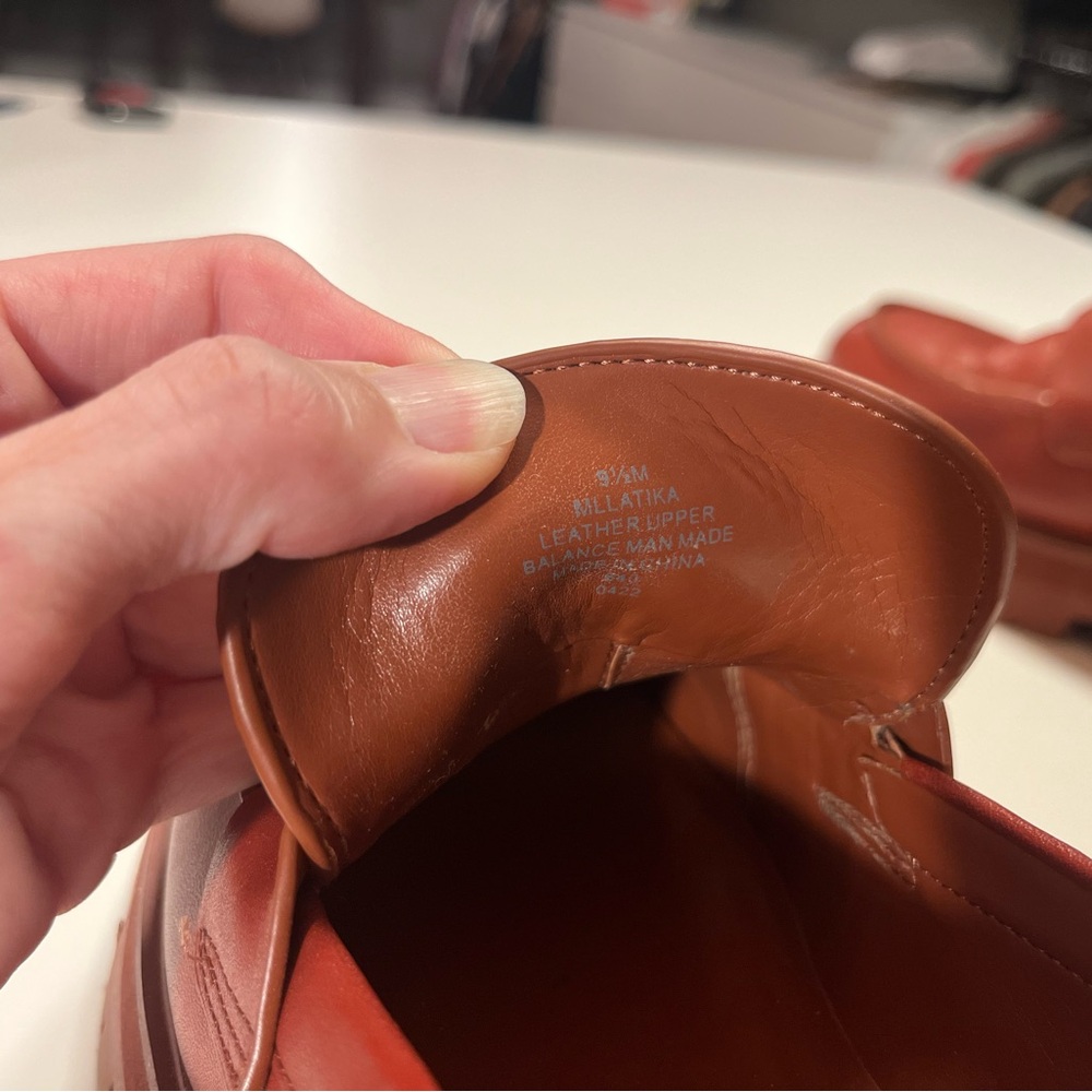 Marc Fisher 9.5 Latika lug sole penny loafer chunky platform burnt red/orange - Picture 5 of 16